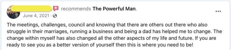 Client Testimonial - The Powerful Man