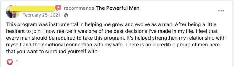 Client Testimonial - The Powerful Man