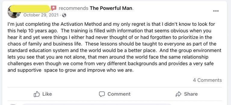 Client Testimonial - The Powerful Man