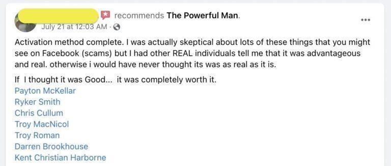 Client Testimonial - The Powerful Man