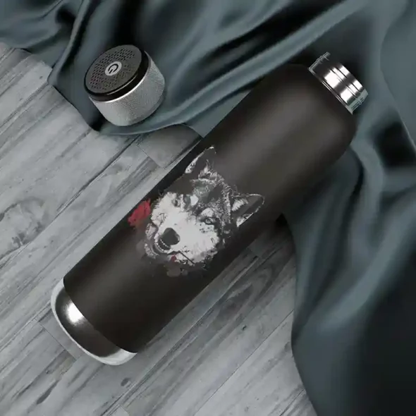 Soundwave Copper Vacuum Audio Bottle 22oz Black