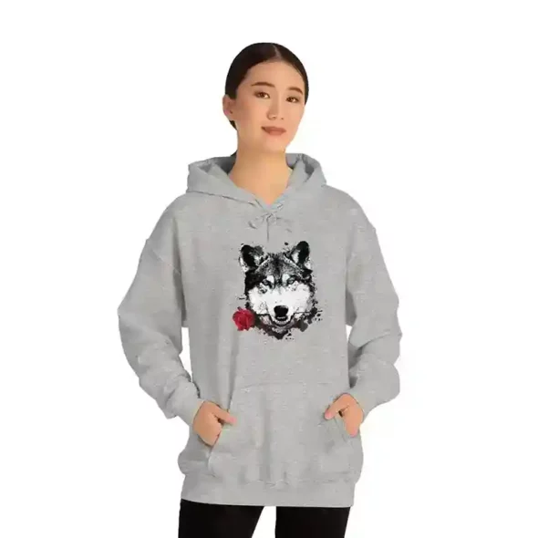 UNISEX HEAVY BLEND HOODED SWEATSHIRT - WOLF LOGO