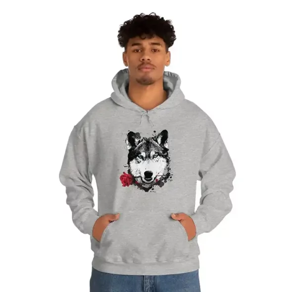 UNISEX HEAVY BLEND HOODED SWEATSHIRT - WOLF LOGO