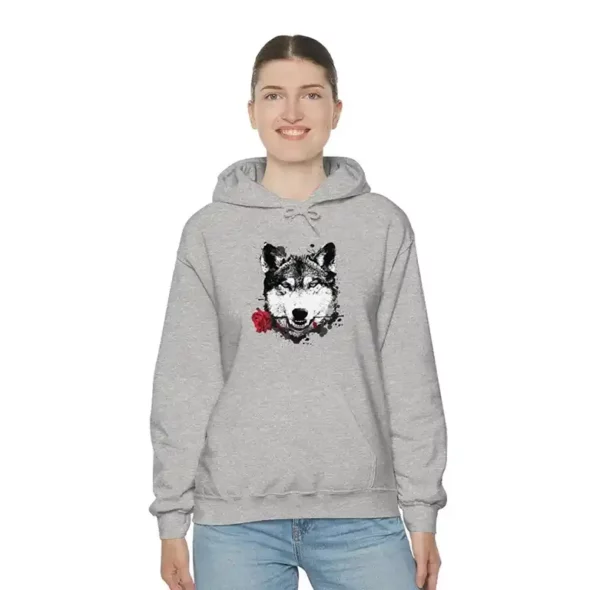 UNISEX HEAVY BLEND HOODED SWEATSHIRT - WOLF LOGO