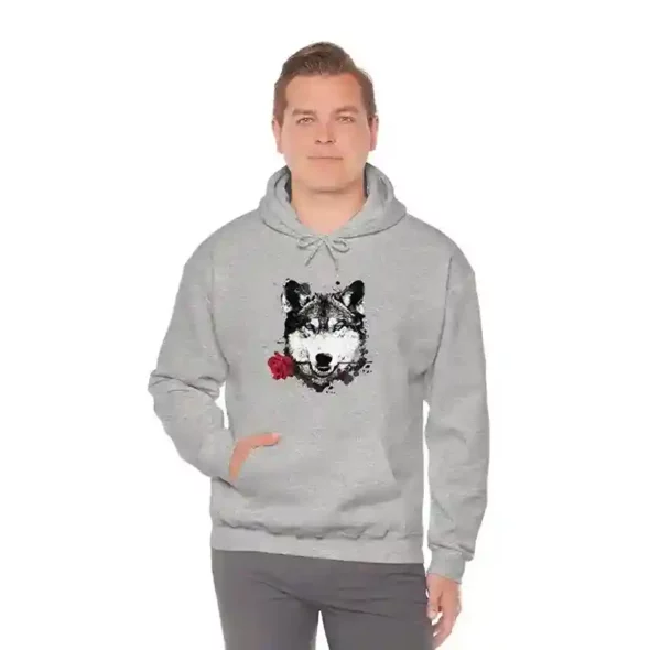 UNISEX HEAVY BLEND HOODED SWEATSHIRT - WOLF LOGO