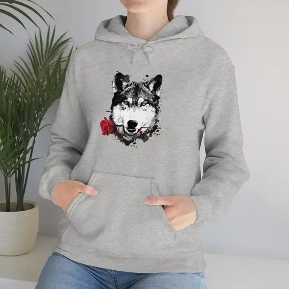 UNISEX HEAVY BLEND HOODED SWEATSHIRT - WOLF LOGO