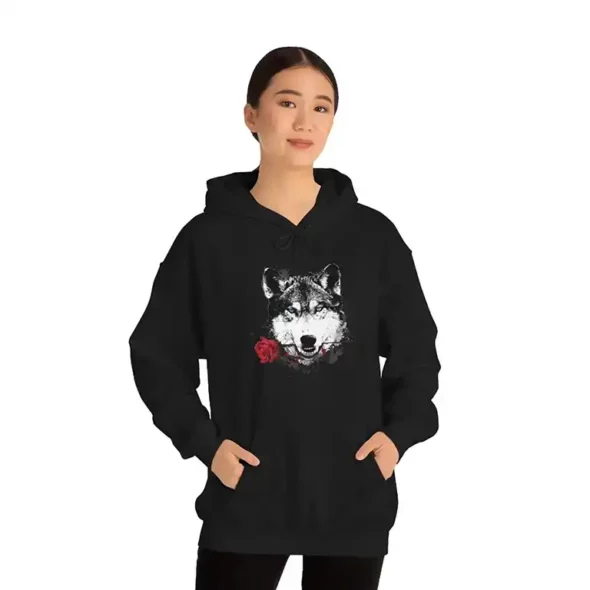 UNISEX HEAVY BLEND HOODED SWEATSHIRT - WOLF LOGO