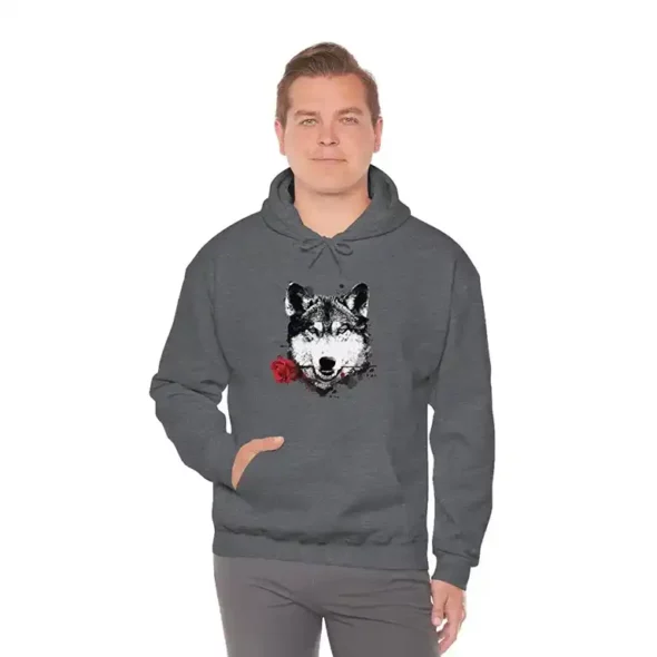 UNISEX HEAVY BLEND HOODED SWEATSHIRT - WOLF LOGO