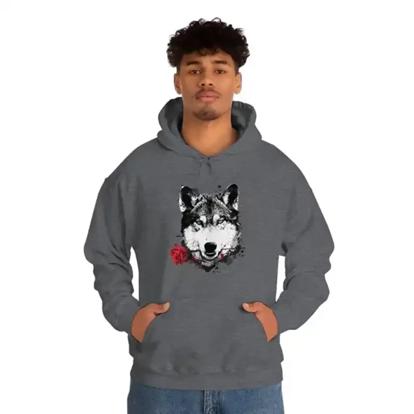 UNISEX HEAVY BLEND HOODED SWEATSHIRT - WOLF LOGO