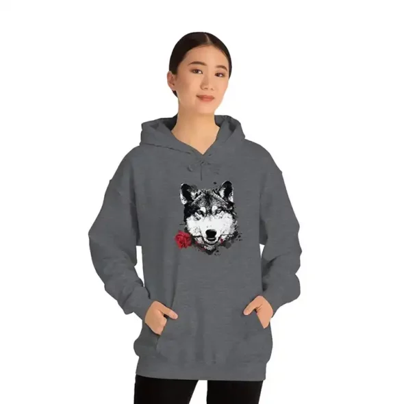 UNISEX HEAVY BLEND HOODED SWEATSHIRT - WOLF LOGO