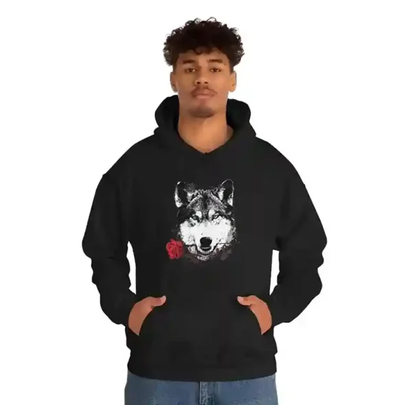 UNISEX HEAVY BLEND HOODED SWEATSHIRT - WOLF LOGO