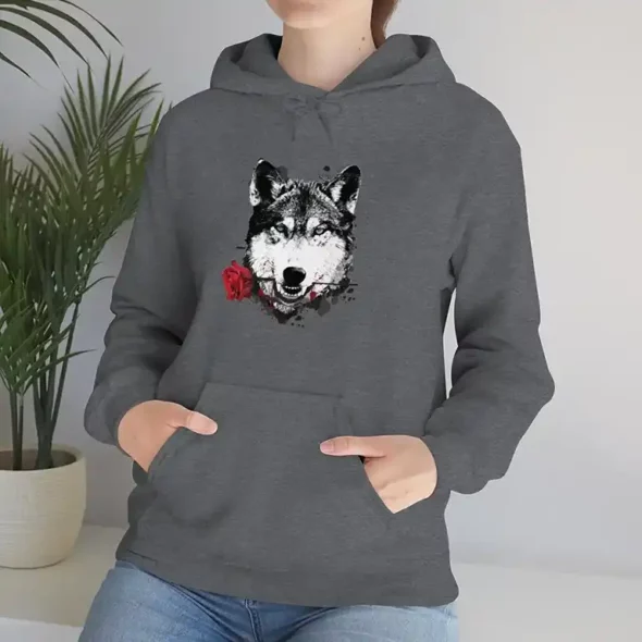 UNISEX HEAVY BLEND HOODED SWEATSHIRT - WOLF LOGO