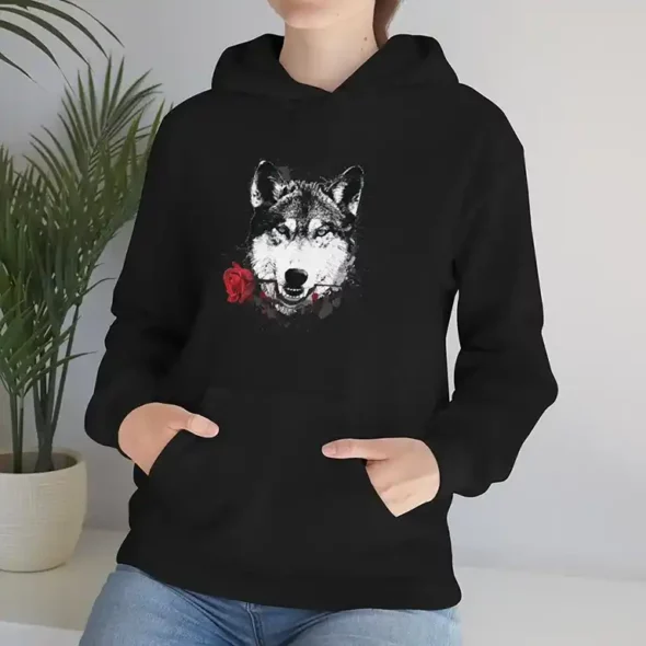 UNISEX HEAVY BLEND HOODED SWEATSHIRT - WOLF LOGO