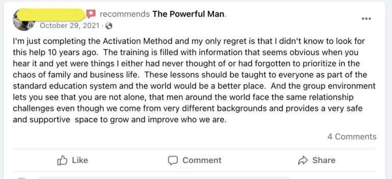Client Testimonial - The Powerful Man